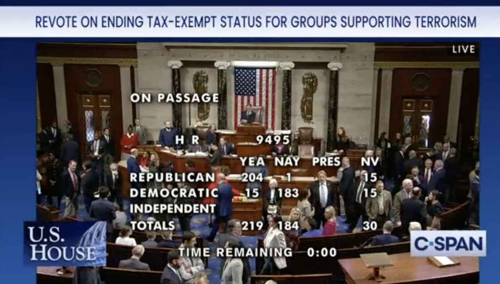 House vote on HR 9495 C-Span)